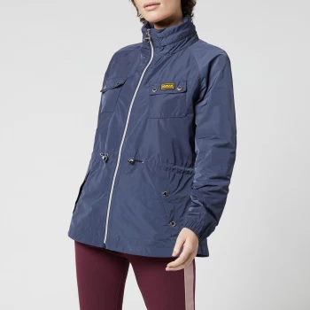 Barbour International Womens Sugo Showerproof Coat - Metallic Blue - UK 14