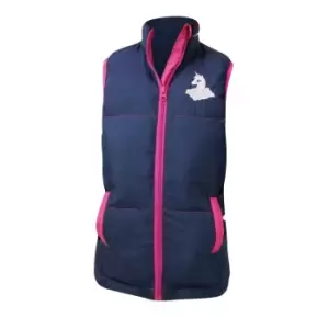 Little Rider Girls Unicorn Gilet (7-8 Years) (Navy/Pink)