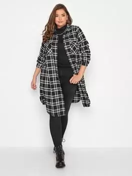 Yours Maxi Check Shirt. Black/white, Black, Size 22-24, Women