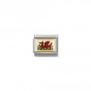 Nomination Composable Classic Flags Relief Gold Wales Link 030273/40