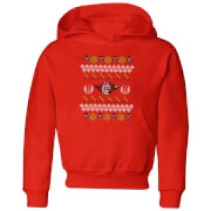 Star Wars Yoda Knit Kids Christmas Hoodie - Red - 11-12 Years