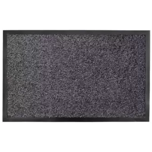 JVL Admiral Barrier Microfiber 50 x 80cm Door Mat - Charcoal