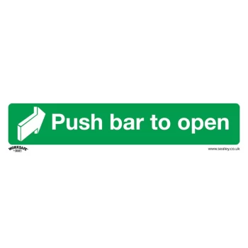 Safety Sign - Push Bar To Open - Rigid Plastic