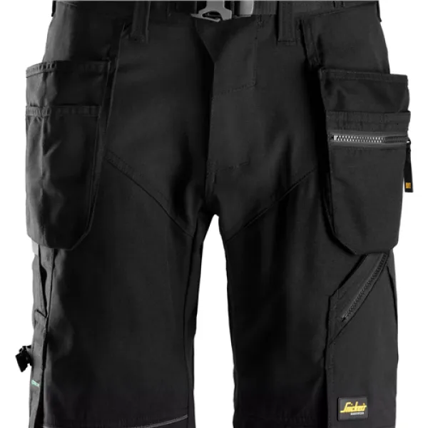 Snickers FlexiWork Work Shorts+ Holster Pockets - Black - 48