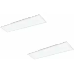 2 pack Wall / Ceiling Light White Aluminium 1200mm x 300mm Panel 40W LED 4000K