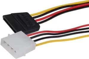 Maplin 4 Pin Molex Male to 15 Pin SATA Female Power Lead 0.2m