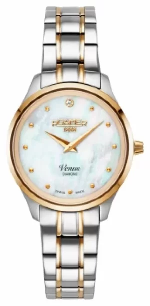 Roamer Venus White MOP Diamond Dial Yellow Gold Bicolour Watch