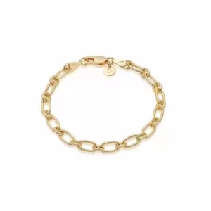 Daisy London Jewellery 18ct Gold Plated Sterling Silver Stacked Linked Chain Bracelet 18Ct Gold Plate