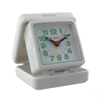 WILLIAM WIDDOP Square Travel Alarm Clock - White