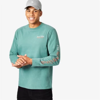 Jack Wills Mountwood Long Sleeve T-Shirt - Teal