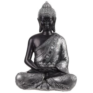 Black & Silver Thai Buddha Tea Light Holder