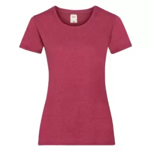 Fruit Of The Loom Ladies/Womens Lady-Fit Valueweight Short Sleeve T-Shirt (M) (Vintage Heather Red)