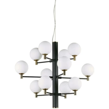 Ideal Lux Lighting - Ideal Lux Copernico - 12 Light Multi Arm Ceiling Pendant Light Black, G9