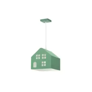 Casetta Childrens Pendant Ceiling Light, Green House