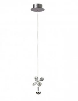 Ceiling Pendant 1 Light 4000K LED Polished Chrome, Crystal