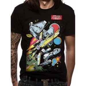 Star Wars - Comic Ships Mens Small T-Shirt - Black