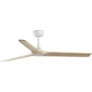 Faro Heywood Medium White, Light Wood Ceiling Fan With dc Motor, 6 Speed