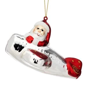 Sass & Belle Flying Santa Shaped Bauble