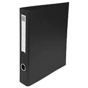 Exacompta Ring Binder Cardboard PVC/PU covered A4 4 ring Black Pack of 15