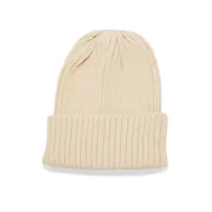 I Saw It First Soft Rib Knit Beanie Hat - White