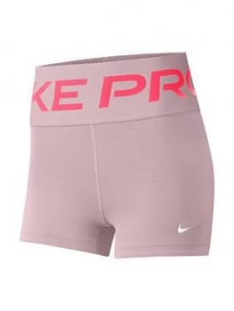 Nike Training Pro Novelty 3" Shorts - Pink, Size S, Women