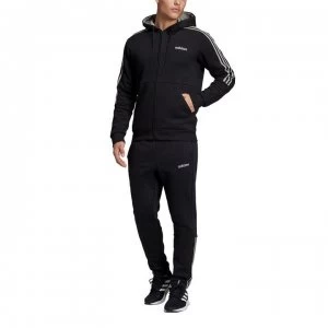 adidas Mens Full Zip 3-Stripes Tracksuit - Black/Grey