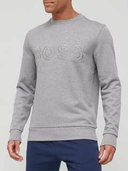 Hugo Boss Stadler Large Logo Sweatshirt Silver Size M Men