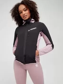 adidas Womens Terrex Flooce Hooded Jacket - Black/Pink, Size L, Women