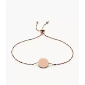 Fossil Womens Disc Rose Gold-Tone Stainless Steel Bracelet - Rose Gold