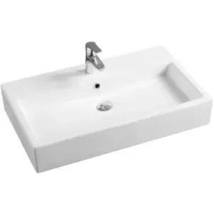 Thick-Edge 7549 Ceramic 51cm Narrow Inset Basin with Rectangular Full Bowl - size - color