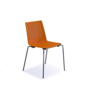 Harmony multi-purpose chair with chrome 4 leg frame - orange