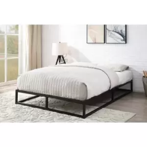 Amersham Low Platform Black Metal King Size Bed Frame 5ft - Black