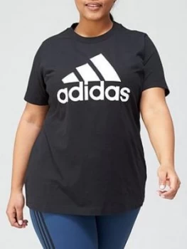 adidas Plus Badge Of Sport T-Shirt - Black/White, Size 2X, Women