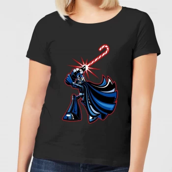 Star Wars Candy Cane Darth Vader Womens Christmas T-Shirt - Black - 3XL - Black