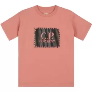 CP COMPANY Boys Stitch Logo T Shirt - Pink