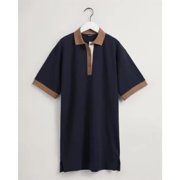 Gant Block Polo Dress Womens - EVENING BLU 433