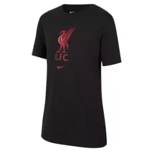 Nike Liverpool Crest T-Shirt Juniors - Black