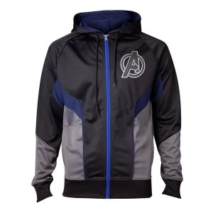 Marvel Comics - Hologram Avengers Logo Mens XX-Large Hoodie - Grey/Blue