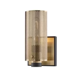 Pilsen 1 Light Wall Sconce Modern Bronze And Aged Brass, Steel