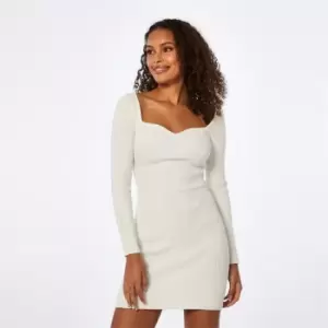 Jack Wills Knitted Sweetheart Mini Dress - White