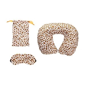 Sass & Belle Leopard Love Travel Pillow and Eye Mask Set