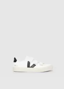 Veja Womens Esplar Logo Leather Trainers In Extra White Black