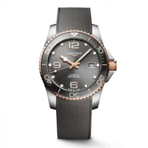 Longines HydroConquest Mens Grey Rubber Strap Watch