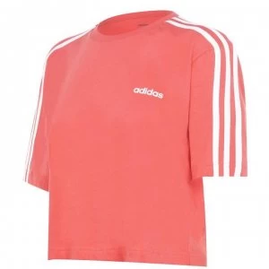 adidas 3S Crop T Shirt Womens - Glory Red