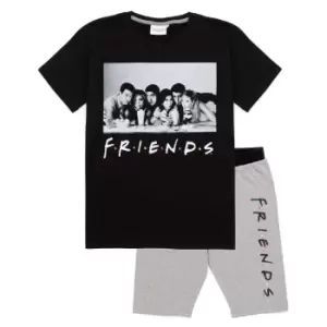 Friends Womens/Ladies Character Pyjama Set (S) (Black/Grey)