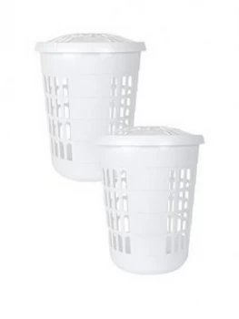 Wham Deluxe Round Laundry Hampers - Set Of 2