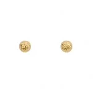 Yellow Gold Textured Ball Stud Earrings GE2426