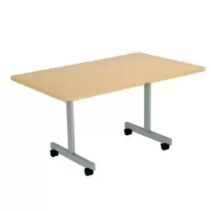 Tc One Eighty Tilting Table 1400 x 800 Silver Legs Grey Oak Rectangular Top