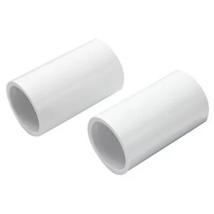 MK 25mm White Trunking coupler Pack of 2