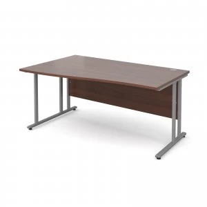 Maestro 25 SL Left Hand Wave Desk 1600mm - Silver Cantilever Frame wa